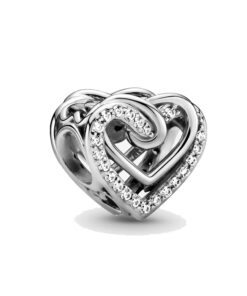 Sparkling Entwined Heart Charm