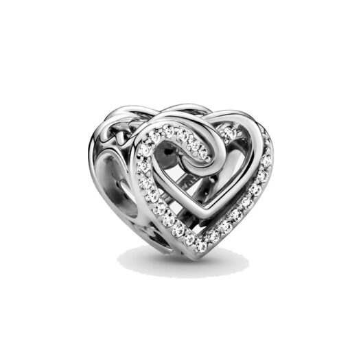 Sparkling Entwined Heart Charm