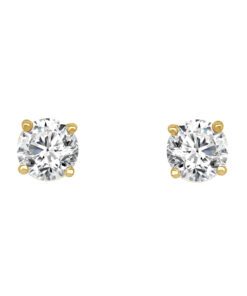 Four Prong 0.33 Carat Round Solitaire Stud Earrings