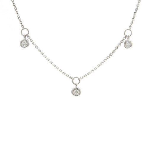 3 Stone Cable Station 0.10 Carat 18 Inch Necklace