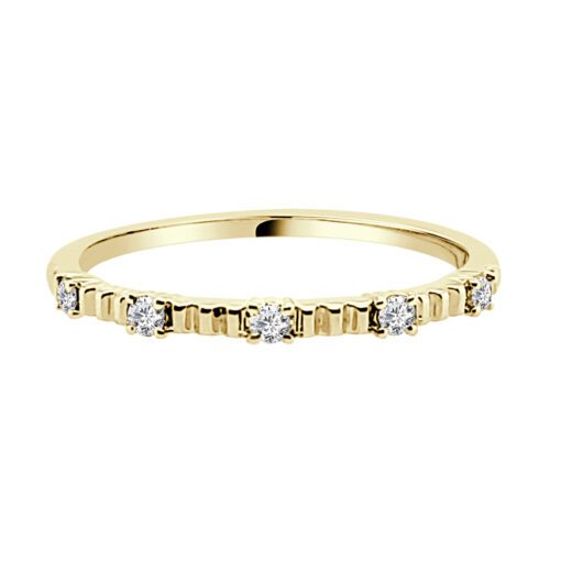 5 Stone Grooved Stackable 0.10 Carat Ring