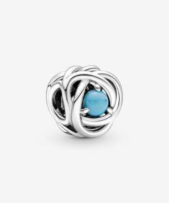 Blue Eternity Circle December Turquoise Charm