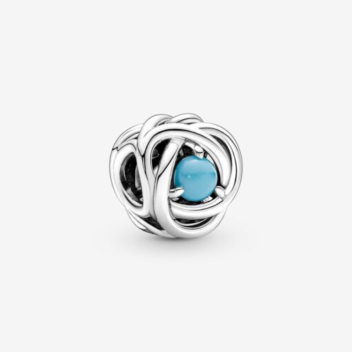 Blue Eternity Circle December Turquoise Charm