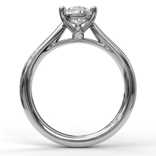 Pinched Solitaire Engagement Mounting