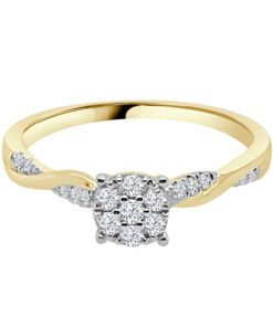 Cluster Twist 0.25 Carat Diamond Engagement Ring