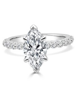 1.5 Carat Marquise Lab Diamond & Lab Diamond Engagement Ring
