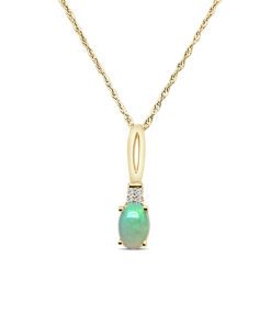 Cable Opal & Diamond 18 Inch Necklace