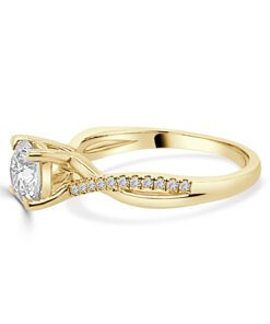 1.00 Carat Round Lab Diamond & Lab Diamond Engagement Ring