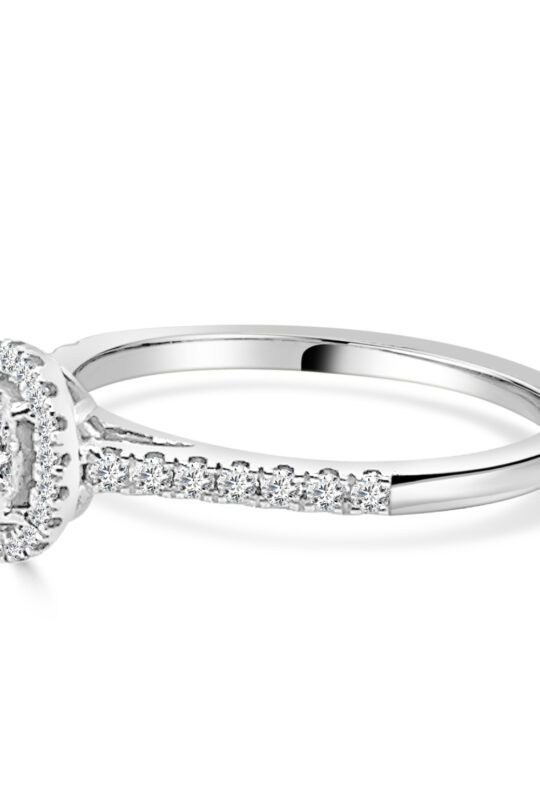 Oval Prong Set Halo 0.25 Carat Diamond Engagement Ring