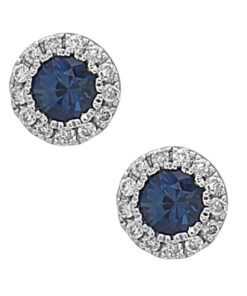 0.26 Carat Blue Sapphire & Diamond Earrings
