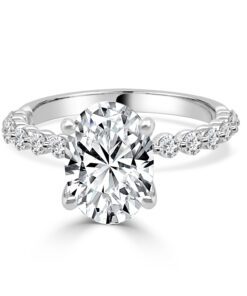 2.00 Carat Oval Lab Diamond & Lab Diamond Engagement Ring