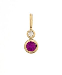 Bezel Set Cable 0.18 Carat Round Ruby 18 Inch Necklace