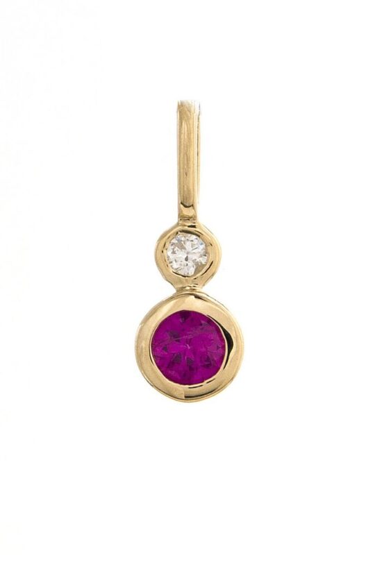 Bezel Set Cable 0.18 Carat Round Ruby 18 Inch Necklace