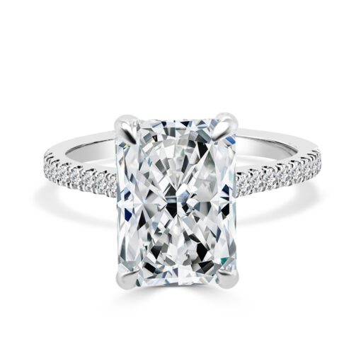 4.00 Carat Radiant Lab Diamond & Lab Diamond Engagement Ring