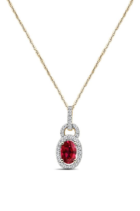 Cable Ruby & Diamond 18 Inch Necklace